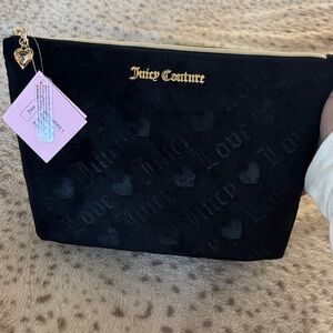 Juicy Couture Black Cosmetic Bag with Gold Accents